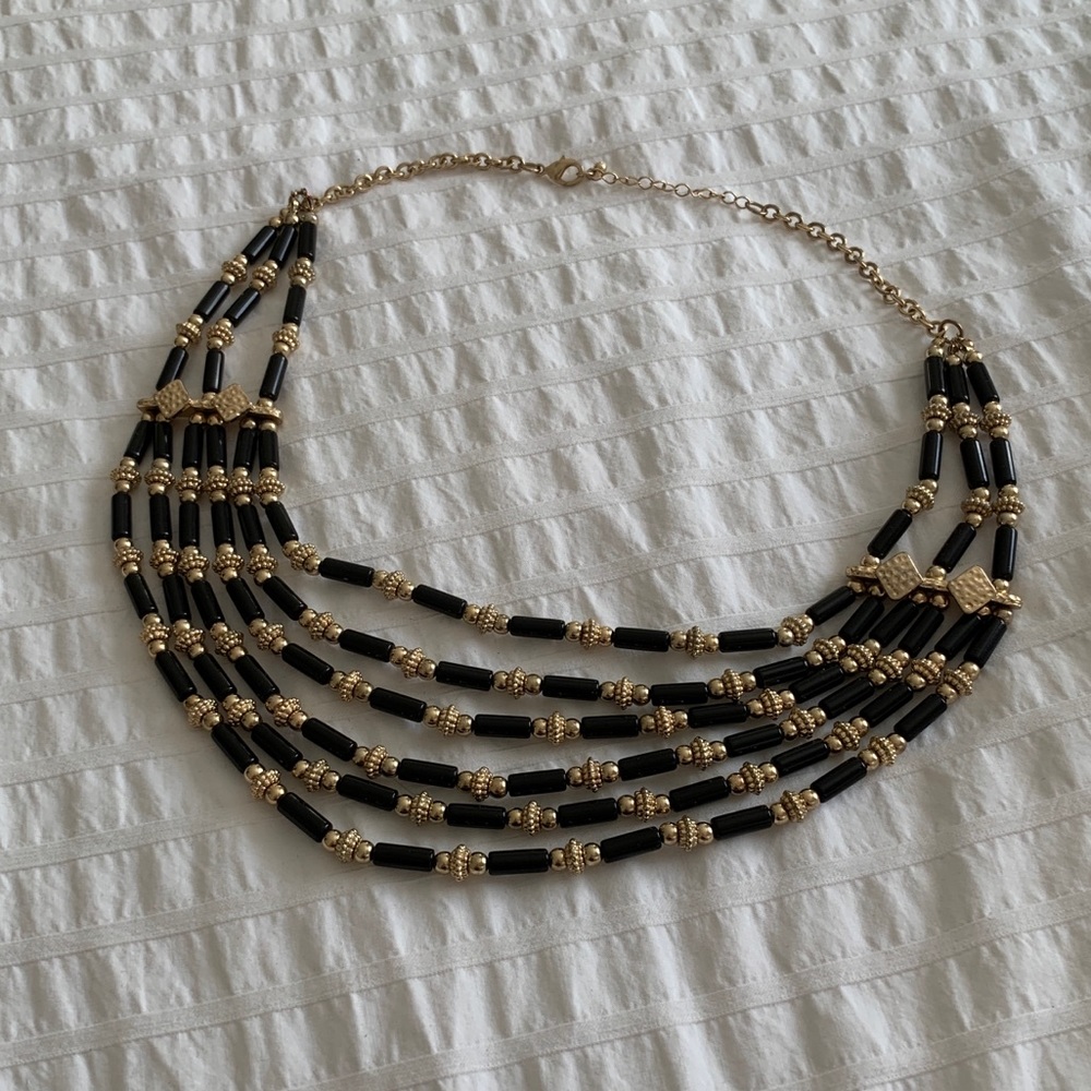 Layered bead statement necklace